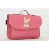 Lederen kleuterboekentas met magneetslot - Rabbit antique pink 